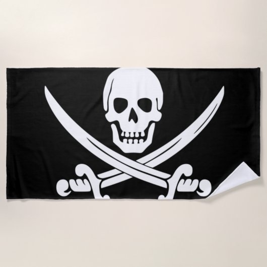 Piratenflagge Strandtuch (Vorderseite)