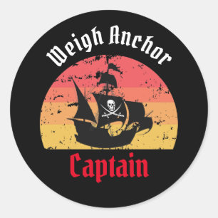 Piratenflagge Sunset Classic Round Aufkleber