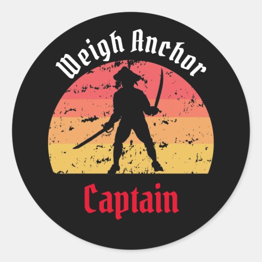 Piratenflagge Sunset Runder Aufkleber (Vorderseite)