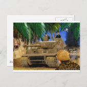 Piratenflagge TIGER TANK. Postkarte (Vorne/Hinten)