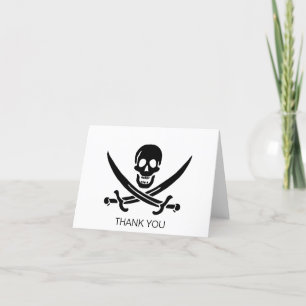 Piratenflagge Totenkopf gekreuzte Schwerter Dankeskarte