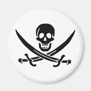 Piratenflagge Totenkopf gekreuzte Schwerter Magnet