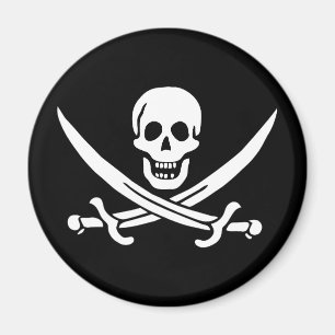 Piratenflagge Totenkopf gekreuzte Schwerter Magnet