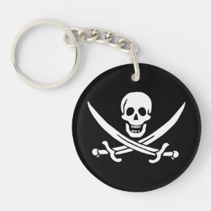 Piratenflagge Totenkopf gekreuzte Schwerter Schlüsselanhänger