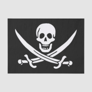 Piratenflagge Totenkopf gekreuzte Schwerter Seidenpapier