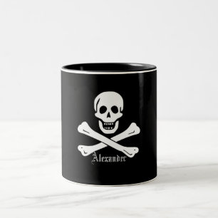 Piratenflagge Totenkopf und gekreuzte Knochen Joll Zweifarbige Tasse