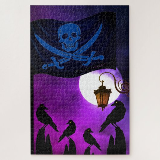 Piratenflagge und Mond Puzzle (Vertikal)
