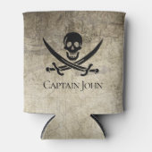 Piratenflagge und Name auf Vintag Dosenkühler (Vorderseite)