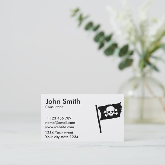 Piratenflagge Visitenkarte (Stehend Vorderseite)