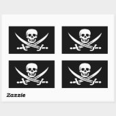 Piratenflagge von Calico Jack geflogen Rechteckiger Aufkleber (Blatt)