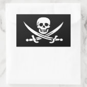 Piratenflagge von Calico Jack geflogen Rechteckiger Aufkleber (Tasche)