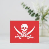 Piratenflagge von Calico Jack Rackham (RED) Postkarte (Stehend Vorderseite)