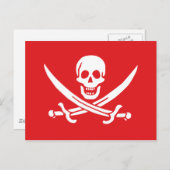 Piratenflagge von Calico Jack Rackham (RED) Postkarte (Vorne/Hinten)