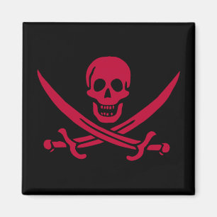 Piratenflagge von Calico Jack Totenkopf & Schwerte Magnet