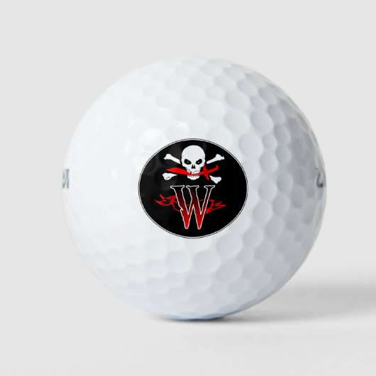 Piratenflagge W Monogram Golf Balls Golfball (Vorderseite)