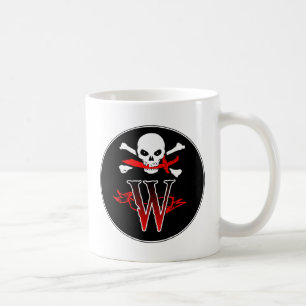 Piratenflagge W Monogramm Kaffeetasse