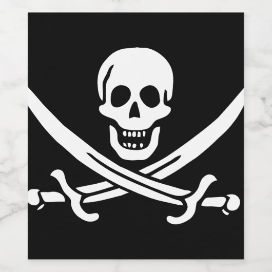 Piratenflagge Weinetikett (Einzelnes Label)