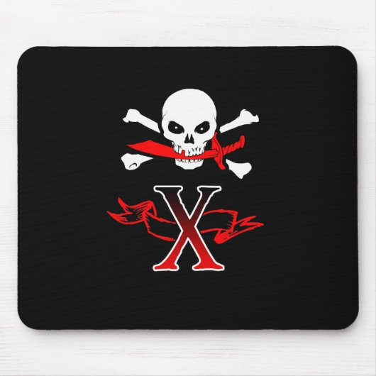 Piratenflagge X Monogramm Mousepad (Vorne)