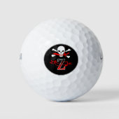Piratenflagge Z Monogram Golfbälle (Vorderseite)