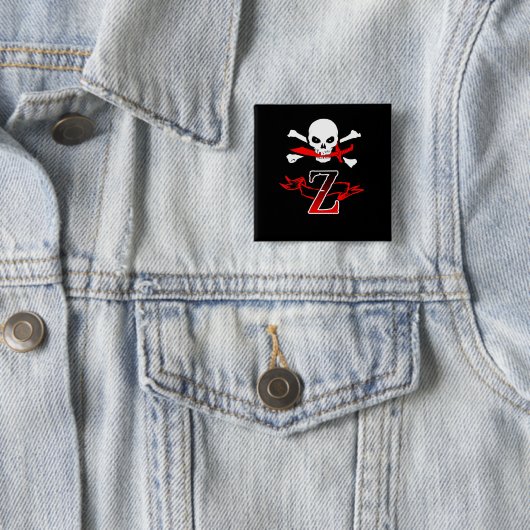 Piratenflagge Z Monogramm Button (Beispiel)