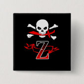Piratenflagge Z Monogramm Button (Vorderseite)