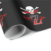 Piratenflagge Z Monogramm Geschenkpapier (Rolleneckpunkt)