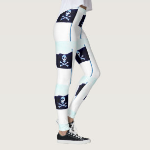 Piratenflaggeflaggenweiß Leggings