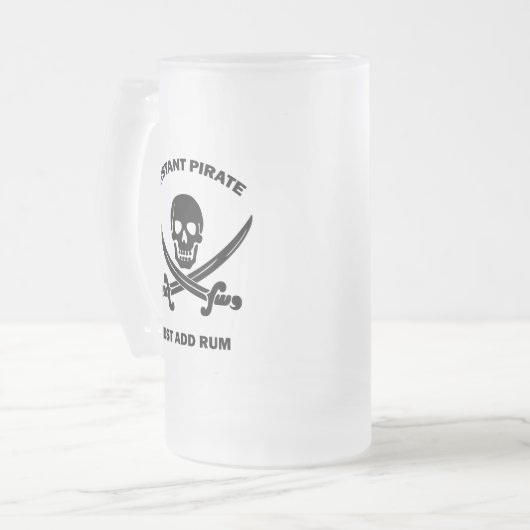Piratenflaggen Instant Pirate Add Rum Mattglas Bierglas (Vorderseite Links)
