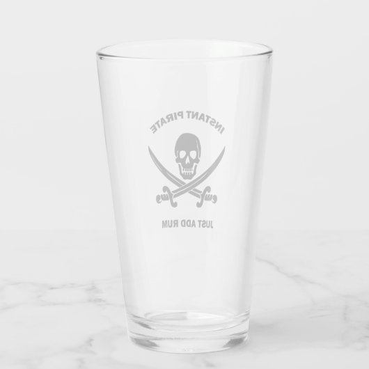 Piratenflaggen Instant Pirate Hinzufügen Rum Glass Glas (Rückseite)