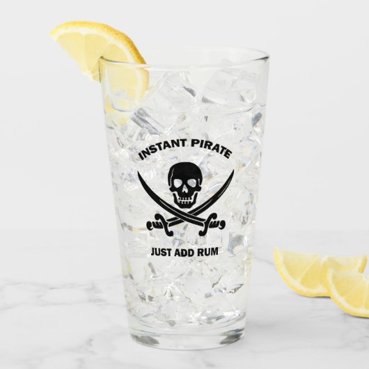 Piratenflaggen Instant Pirate Hinzufügen Rum Glass Glas (Vorderseite Ice)