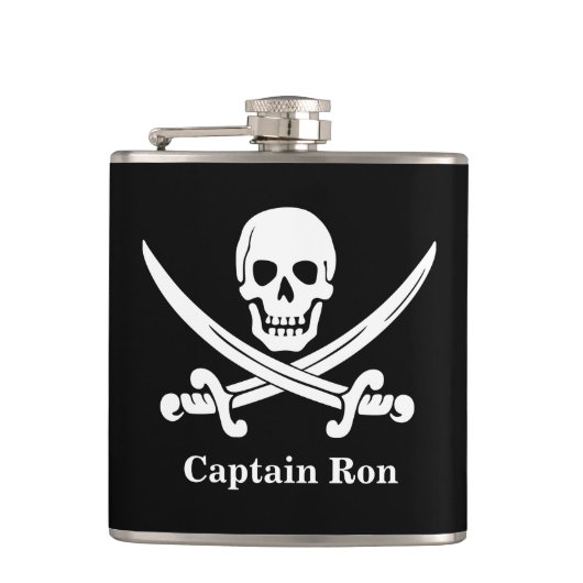 Piratenflaggen Pirate Captain Custom Liquor Flask Flachmann (Vorderseite)