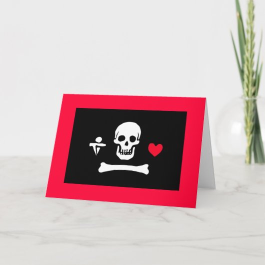 PiratenflaggeValentine Feiertagskarte (Vorderseite)