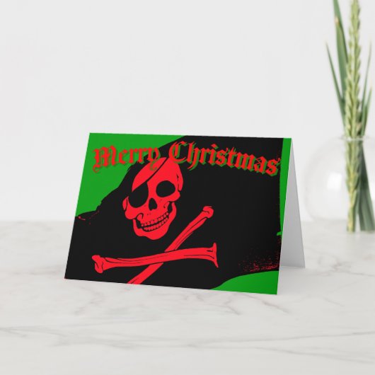 Piratenflaggeweihnachtskarte Feiertagskarte (Vorderseite)
