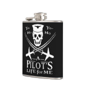 Piratenflugzeuge von Funny Pilot Skull Cross Spaß Flachmann (Links)