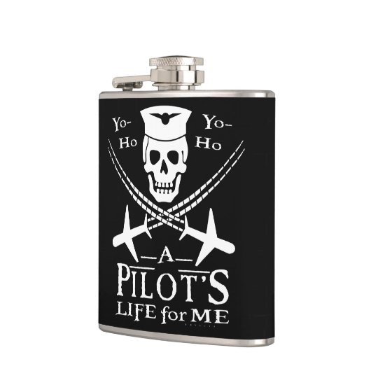 Piratenflugzeuge von Funny Pilot Skull Cross Spaß Flachmann (Links)