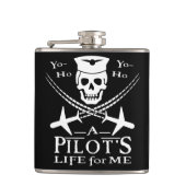 Piratenflugzeuge von Funny Pilot Skull Cross Spaß Flachmann (Vorderseite)