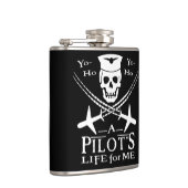 Piratenflugzeuge von Funny Pilot Skull Cross Spaß Flachmann (Rechts)