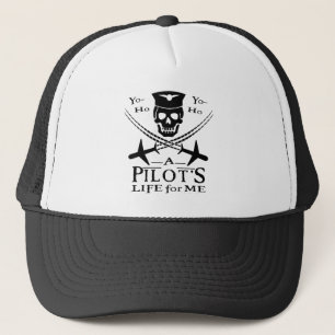 Piratenflugzeuge von Funny Pilot Skull Cross Spaß Truckerkappe