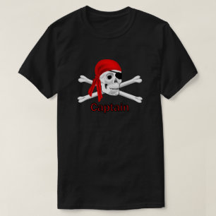 Piratenführer Skull und Knochen T - Shirt Black 2