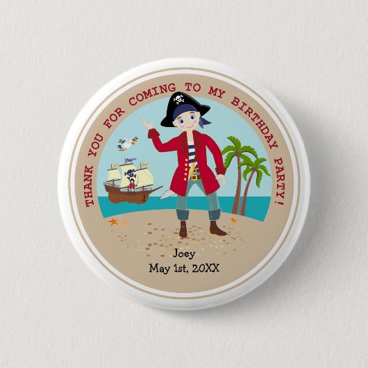 Piratengeburt Button (Vorderseite)