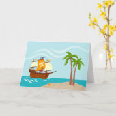 Piratengeburt Karte (Gelbe Blume)