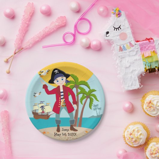 Piratengeburt Pappteller (Party)