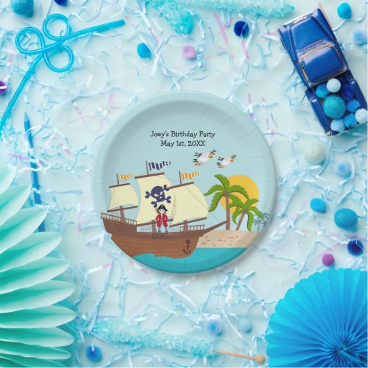 Piratengeburt Pappteller (Party)