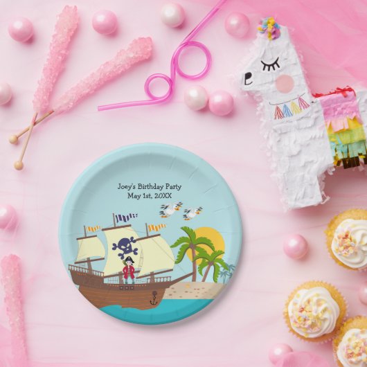 Piratengeburt Pappteller (Party)
