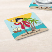 Piratengeburt Rechteckiger Pappuntersetzer (angewinkelt)