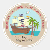 Piratengeburt Runder Aufkleber (Vorderseite)