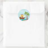 Piratengeburt Runder Aufkleber (Tasche)