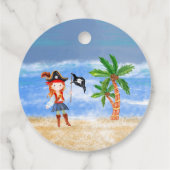 Piratengeburtmotiv Party Schatzpapagei Geschenkanhänger (Rückseite)