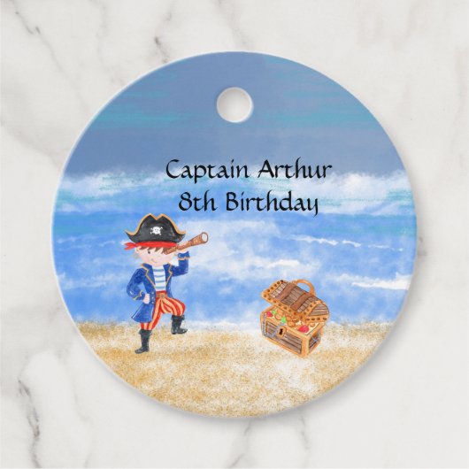 Piratengeburtmotiv Party Schatzpapagei Geschenkanhänger (Vorderseite)