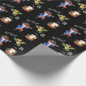 Piratengeburtmotiv Party Schatzpapagei Geschenkpapier (Ecke)